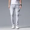 Men's Jeans Designer Jeans for men spring/summer new light gray slim fit high-end casual pants man