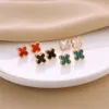 Style New Fanjia High Version Titanium Steel Gold Anti Fading Clover Fritillaria Versatile Lucky Earrings