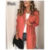 Women's Suits 2024 Selling Women Fashion Casual Suit Jacket Solid Color Long Sleeve Turn-Down Collar Cardigan Coat