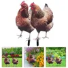 Garden Decorations 2 Pcs Chicken Decoration Outdoor Stake Lawn Ornament Yard Sign Acrylic Adornment Yards