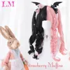 Parrucche sintetiche LM Capelli sintetici Onda lunga Parrucche Lolita nere e rosa per donne Parrucca cosplay con frangia Halloween Natale Resistente al calore 240328 240327