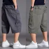 Herren-Shorts für Herren, Sommer, Übergröße, fette Baumwolle, Herren-Cargo-Shorts, lässig, Übergröße, abgeschnittene Hosen, Sport, taktische Baggy-Hosen, lose 5XL 6XL