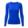 Lu Yoga-Kleidung, Damen, langärmelig, Sport-Yoga-1.0-T-Shirt, schnell trocknend, Rundhalsausschnitt, Yoga, Laufen, Fitness-Tops, schweißableitende Strumpfhosen