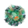 Decorative Flowers Patricks Day Decorations Artificial Wreath Green Welcome Leprechaun For Front Door DropShip