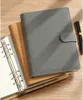 PU Leather Portable Notebook Lourde-Waef Buckle Ring Scay A5 Business Notebook Office A5 Workbook Gift Set 240307