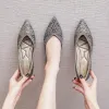 MOFERS Fashion Rivets Flats Women Pounted Toe Glitter perline per perline ballerian Moca