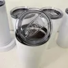 Tumblers 20 Unzen Sublimation Kaffeetassen mit versiegelten Deckeln Auto Tasse weiß leer tragbare Edelstahl isolierte Wasserflasche Geschenk für Mann