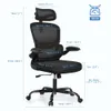 Razzor Ergonomic High Back Mesh Desk with Lumbar Support and Adjustable Headrest, Computer Gaming Chair, Executive Swivel Chair for Home Office