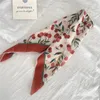 Sciarpe Donna Coreana In Cotone Rosso Ciliegia Stampa Fazzoletto Quadrato Sciarpa Al Collo Fazzoletto Estate Autunno 0utfit Come Camicie Abito