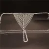 Nya flerskikts Tassel Rhinestone BH och trosuppsättningar för kvinnor Sexig Crystal Prom Body Chain Harness smycken Underkläderuppsättning