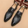 Skor lyxdesigner mode krokodilmönster driver skor för män casual loafers affärsformell klänning skor zapatos hombre