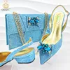 Dress Shoes Nigeria Fashion Evening And Bag Set African Crystal Comfortable Capacity Commuter Women's