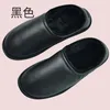 Pantoufles en cuir véritable demi-paquet talon coton maison intérieure fond souple chaussures antidérapantes hommes femmes personnes âgées diapositives décontractées