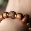 Strand Hua Li Mu Intagliato Sei Caratteri Mantra Buddha Bracciale con perline Piatto a secchiello Gioca a Cerchio singolo Nicchia in legno