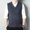 Men's Vests Thickened Casual Sweater Tank Top Autumn And Winter Warm V-neck