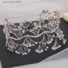 Tiaras New Hand Woven Crystal Tree Branses Womens Fashion Hair Band Rhinestone Jewelry Gridal head head lead silver wedding hair band y240319