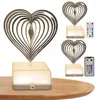 Night Lights Heart Modern Lamp Creative Minimalist Atmosphere Light USB Laddning Geometrisk skulptur för rumskvällsbord