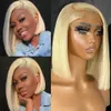 Synthetic Wigs Synthetic Wigs 613 Honey Blonde Color Straight Bob Wig Short Bob Wig 13x6 Lace Front Human Hair Wigs 13x4 Full Lace Frontal Wigs 240328 240327