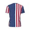 Homens Camisetas Bandeira Americana Camisa de Esportes Praia Listras e Estrelas Vintage Tee para Casal Design Top Tees Plus Size 6XL