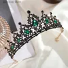 Tiaras New Style Molan Rhinestone Crown Fashion Handmade Exquisite Gemstone Princess Headdress Party Jewelry Bridal Hair Accessories Y240319