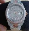 Qualité glacée luxe Lls montre buste vers le bas Dayjust 41mm 316l SSL diamant buste Cz Eta 2836 automatique mécanique