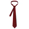 Yay bağları dikey çizgili kravat kırmızı ve siyah çizgiler düğün partisi boyunlu moda erkekler için serin moda grafik yaka kravat