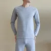 Mens Thermal Underwear Winter Men Set Autumn Soft Cotton Warm Long Johns Top Bottom Stripe Thermo Clothing Pajamas2024