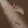 Tiaras Icazo Bridal Wedding Small and Classic Crown Artificial Crystal Lämplig för festhelgens huvudbonium Y240319