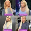 Perruque Lace Front Wig naturelle lisse, couleur blond miel 613, 13x4 13x6, perruque frontale transparente HD, densité 150% à 180%, pour femmes