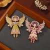 Brooches Muylinda Colorful Mosaic Little Girl Brooch Vintage Enamel Angel And Pins Jewelry Clothes Scarf Clip Accessories