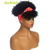 Perücken Joyluck Flauschige Turban-Perücke, Wickel- und Perücke, verbundene Stirnband-Perücken, synthetische Wickelperücke, Afro-Kinky-Culry-Haar-Perücken