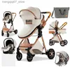 Poussettes # Royal luxe bébé 3 en 1 poussette haute paysage pliant maternelle landau landau Portable voyage landau bébé voitures L240319