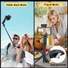 مثبتات مثبتات مثبتات Selfice Selfie Stick Tripod مع مصراع عن بعد لاسلكي وملء الضوء على هواتف iPhone Android الذكية Q240319