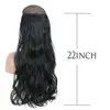 Synthetic Wigs Synthetic No Clip Invisible Hair Long Wavy Heat Resistant Hairpiece 22 Fish Line Fake Hair Black For Women 240329