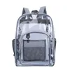 Transparent PVC Kvinnor ryggsäck fast färg Casual Clear Waterproof Student School Väskor Fashion Travel Ruckssack för män Kvinnor