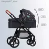 Strollers# Adjustable Armrest Push Handle Stroller Sitting and Reclining Stroller Two-way Pushing High View Baby Stroller One-click Folding L240319