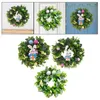 Decoratieve Bloemen Paaskrans Ronde Hangende Lentedeur Voor Feestachtergrond Decoratie