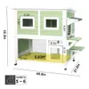 Ketive House Weatherproof Feral Cat Houses for Outdoor Cats, Wooden Indoor Two Story Kitty Shelter with Escape Door, Platforms, 2 Pull-out Tray (green)