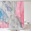 Cortinas de chuveiro aquarela arte abstrata cortina de mármore tecido de poliéster decoração de banheiro 180 180 cm com ganchos