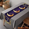 Party Decoration 1PC Ramadan Table Runner Decor Star Moon Tabelduk Eid Mubarak Diy Holiday Kitchen Dining