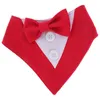 Vêtements de chien Bavoir pour animaux de compagnie Écharpes de cadeau de Noël pour chiens Collier de costume Chats Polyester Bandanas Bow Tie Fushion