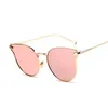 Lunettes de soleil rondes Lunettes de soleil Rose Gold Mirror 2023 Nouvelle arrivée Marque Designer Flèche Lunettes de soleil Cat Eye Lunettes Beach Fashion HipsterL2403