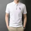 Summer New Short Inteved Mens Mass Mashing Pure Cotton Polo Shirt Business Casual Collar T-shirt dla mężczyzn RGSM {kategoria}