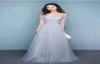 Prata cinza vestidos de dama de honra fora do ombro até o chão vestidos de festa de casamento brilhante faixa vestido de dama de honra plus size personalizado made3950413