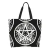 Boodschappentassen Triple Moon Godin Boodschappentas Gedrukt Canvas Shopper Schoudertas Grote capaciteit Draagbare Pagan Wiccan Handtas