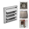 Kitchen Faucets Rainproof Cap Stainless Steel Vent Silver Wall Rain Anti-rust External Movable Square Vents 1PCS 304