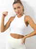 Damen T-Shirt Crop Top Frauen Solide Basic T-Shirts Weste Nahtlos Streetwear Elastisch Rippstrick Ärmellos Casual Tank Tops FemaleL2403