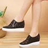 Casual Shoes White Women's Mesh Loafers Flat Platforms Female Wedges Ladies Height Increasing Footwear Sneakers Breathable Black