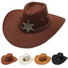 Berets Caps Men Bucket Hats Climbing Cycling Woolen Western Cowboy Star Travel Sunscreen Summer Sun