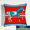 Almohadas cuadradas ligeras de lujo con nuevo diseño de la serie de caballos, funda de cojín estampada de terciopelo holandés, muestra súper suave para decoración de habitación